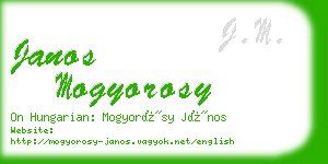 janos mogyorosy business card